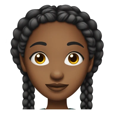 african american woman with long eyelashes and braids sticker