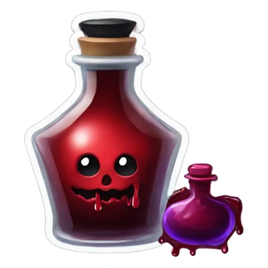 a stylish potion bottle with blood and a gothic lid, perfect for a vampire girl theme." sticker