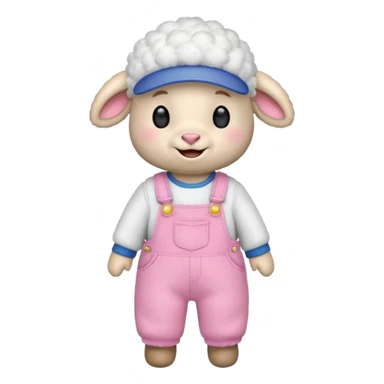 Lamb stuffed animal with cute clothes sticker