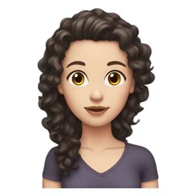 White girl with dark curly long hair sticker
