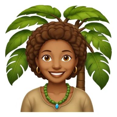 an old black woman with jungle tree sticker