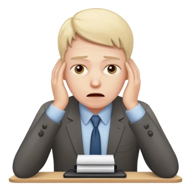 office worker in stress sticker