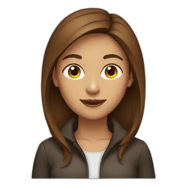 brown hair woman with viszla sticker