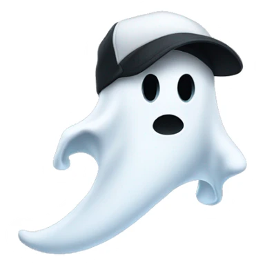 Ghost with a black nike running cap sticker