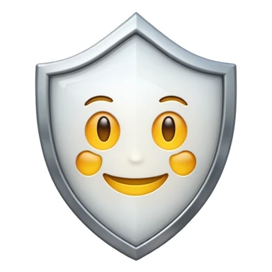 white shield with an emoji in it sticker