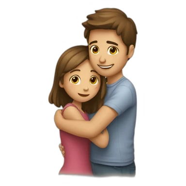 Garçon et fille qui font un calin sticker