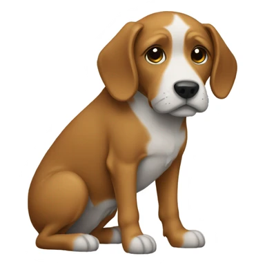 Dog with a shoe sticker