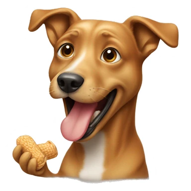 Dog eating peanut  sticker