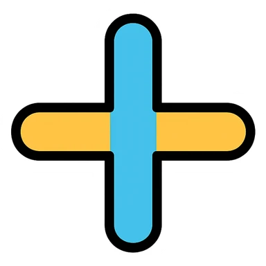 minimalist plus icon, simple color outline, no fill sticker