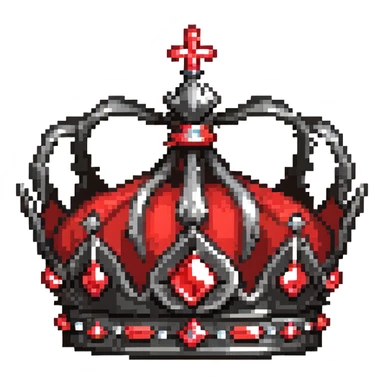 black crown with red jewels sticker