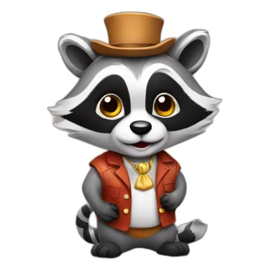 Racoon in the casino sticker