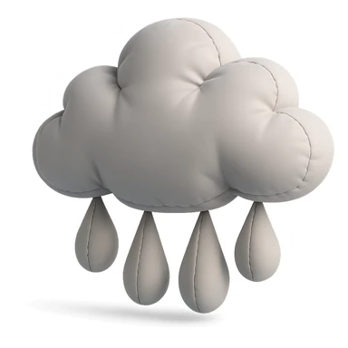 rain cloud with raindrops, plush cushion style sticker