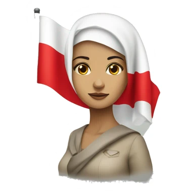 Woman with a Bahraini flag sticker