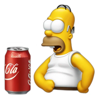 Homer avec une canette de coca sticker