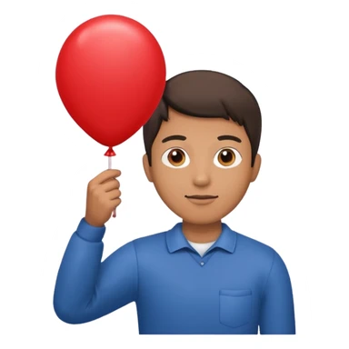 Man holding red balloon sticker