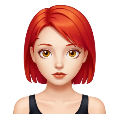 y2k fashion girl with bright red hair sticker