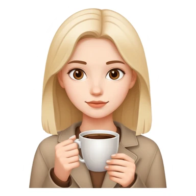girl 19-22 years with a cup of coffee in hand sticker