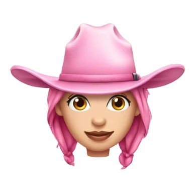 Pink cow girl hat cow print sticker
