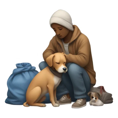 Homeless with jus dog  sticker