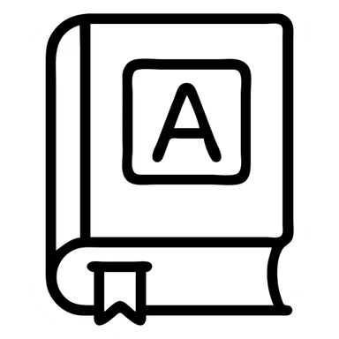 hand-drawn outline of a thick dictionary sticker