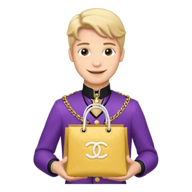 prince holding Chanel gift bags sticker