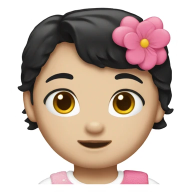 Hello kitty with black hair sticker