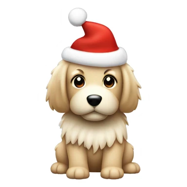 Christmas dog fluffy ￼ beige sticker