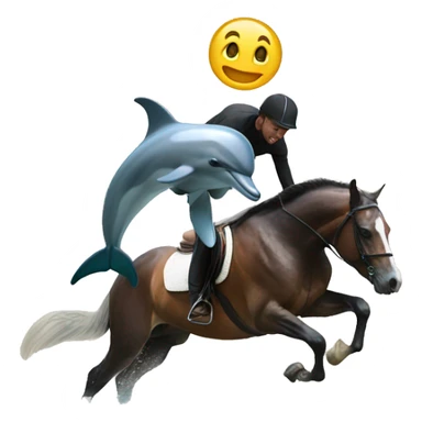 dolphin on horse sticker
