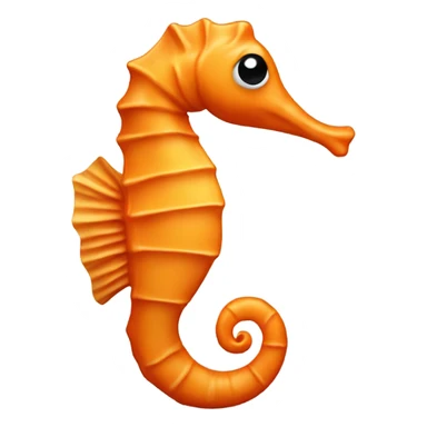 A sea horse that is completely orange with black and white eyes sticker