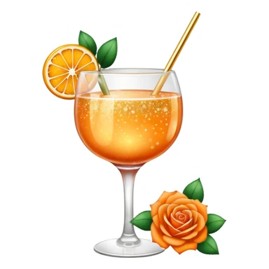 Glittery orange coloring with roses gold mocktail sticker