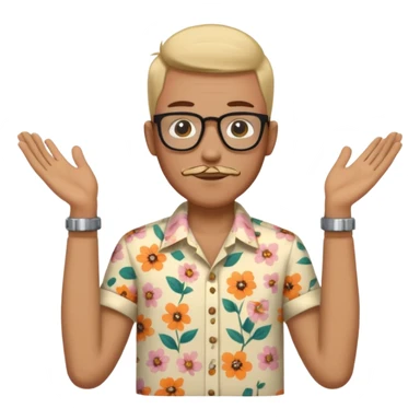 flowered hipster shirt long armed sticker