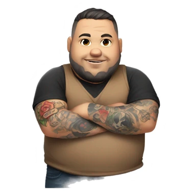 chibi chubby gamer dad w/ tattoo on his right arm sticker