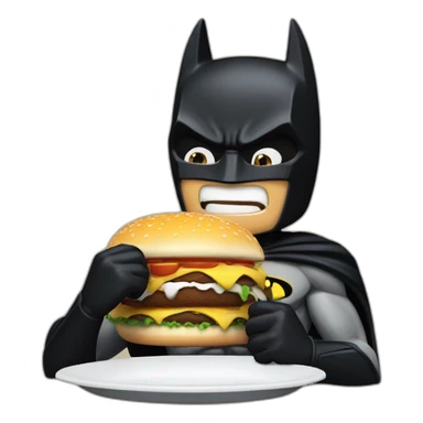 Batman eating hamburger sticker