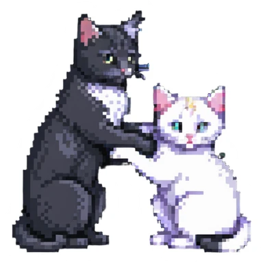 two emo cats in love sticker
