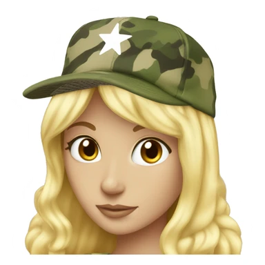 Camo hat on blonde princess sticker
