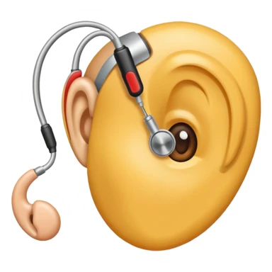 Ear with hearing aid sticker