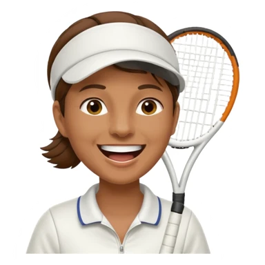 Profesor de tenis con pelo marrón riendose sticker