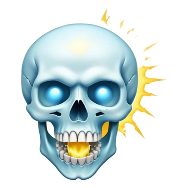 A skull emoji mixed with mind blown emoji  sticker