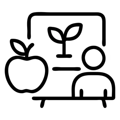 icon on the theme of healthy food classes.  sticker