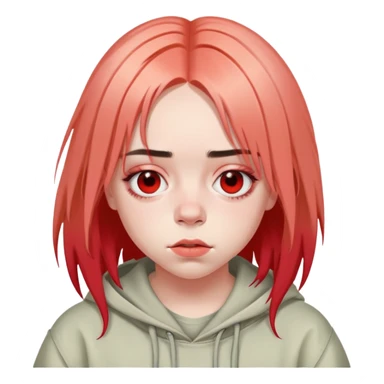Billie eilish with red roots sticker