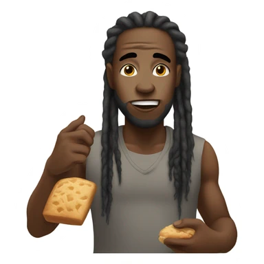 Black man with dreadlocks hungry sticker