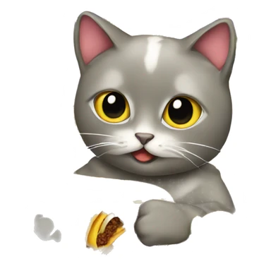 cat eating taco sticker