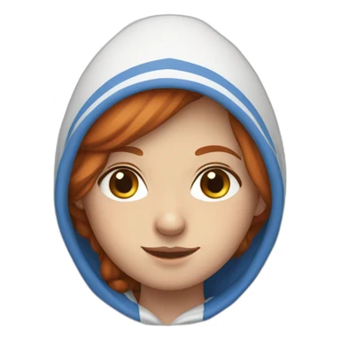 Israeli redhead girl in blue and white hoodie sticker