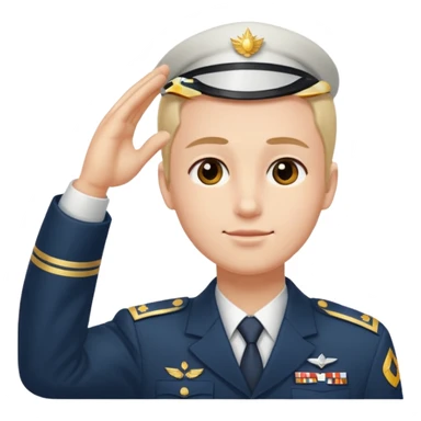 right arm on forehead saluting sticker