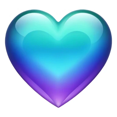 Gradient purple indigo blue cyan green crystal heart sticker