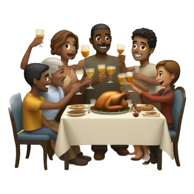 Toasting with friends at Thanksgiving sticker