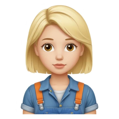 Butch Blonde girl with overalls sticker