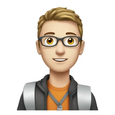 a student with white skin making a step downstairs sticker