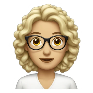 Mujer con moño, gafas de pasta blancas sticker