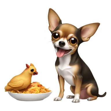 Chihuahua eating chicken  sticker